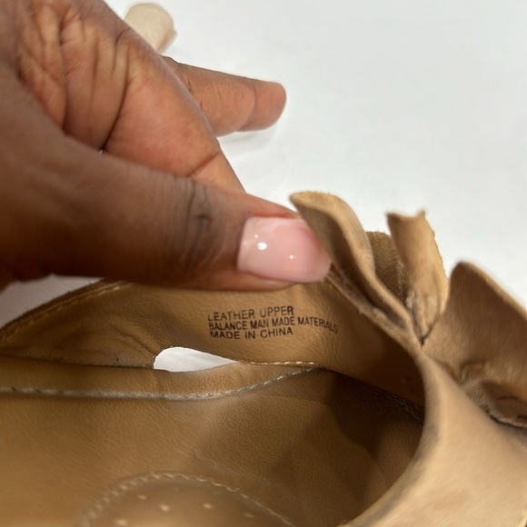 BOC Tan Floral Cork Wedge Upper Leather Comfort Sandals Women’s Comfort Shoes 7M - Picture 11 of 15